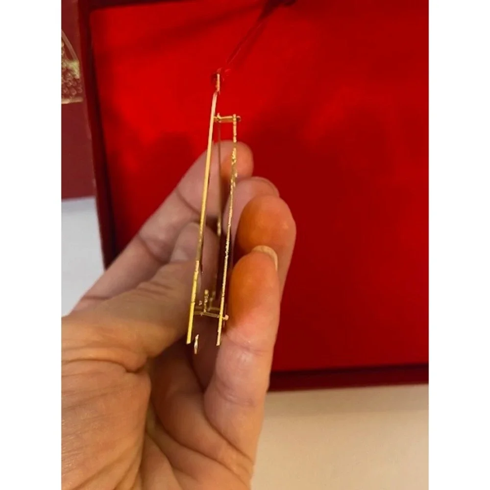 Williamsburg Virginia Governor's Palace Brass Christmas Ornament in Box Gold